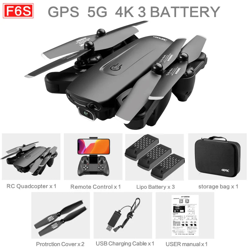 MARKVENT F6 GPS Drone 4K Camera HD 